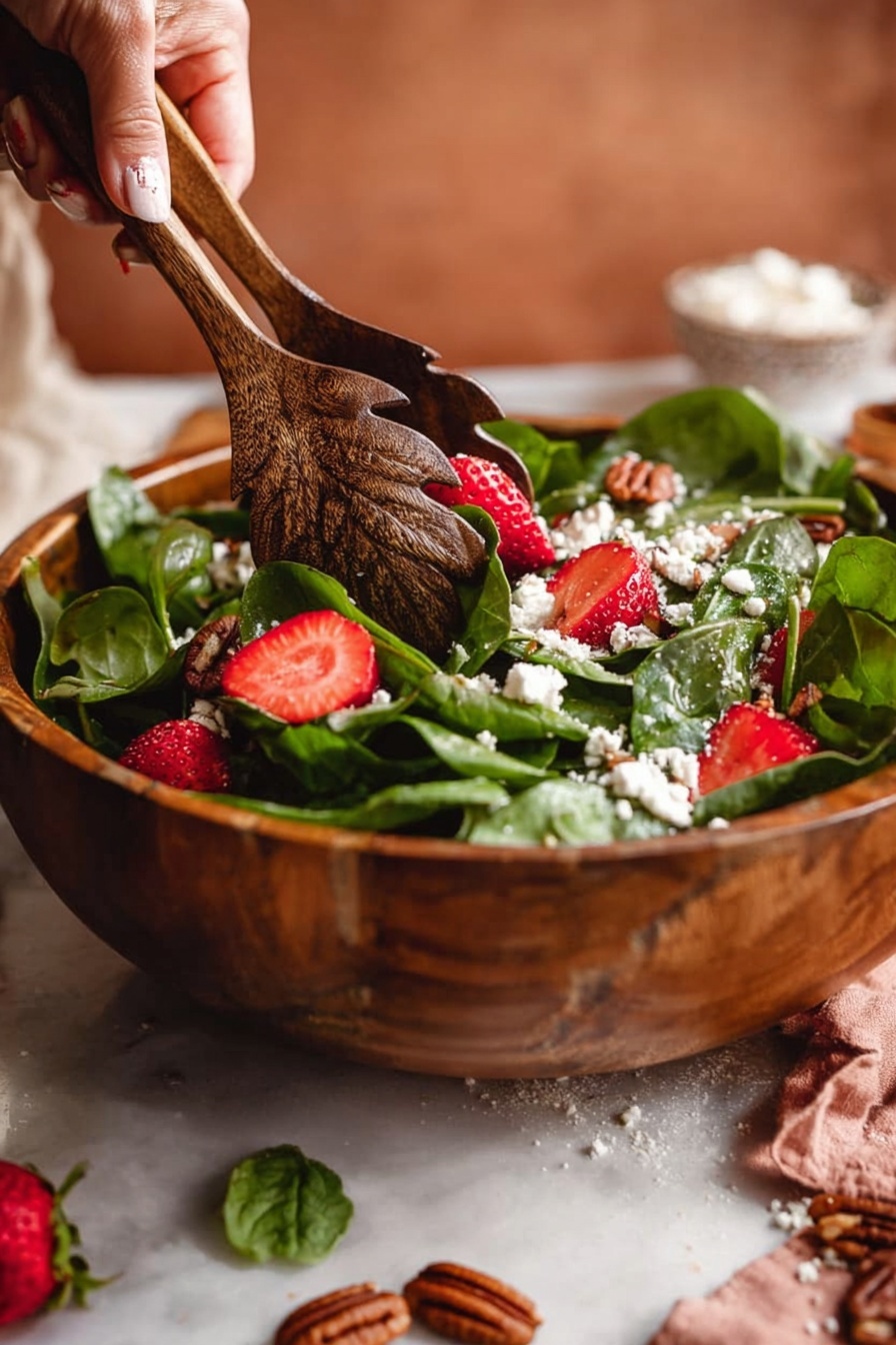 Strawberry Spinach Salad - Serving Suggestion