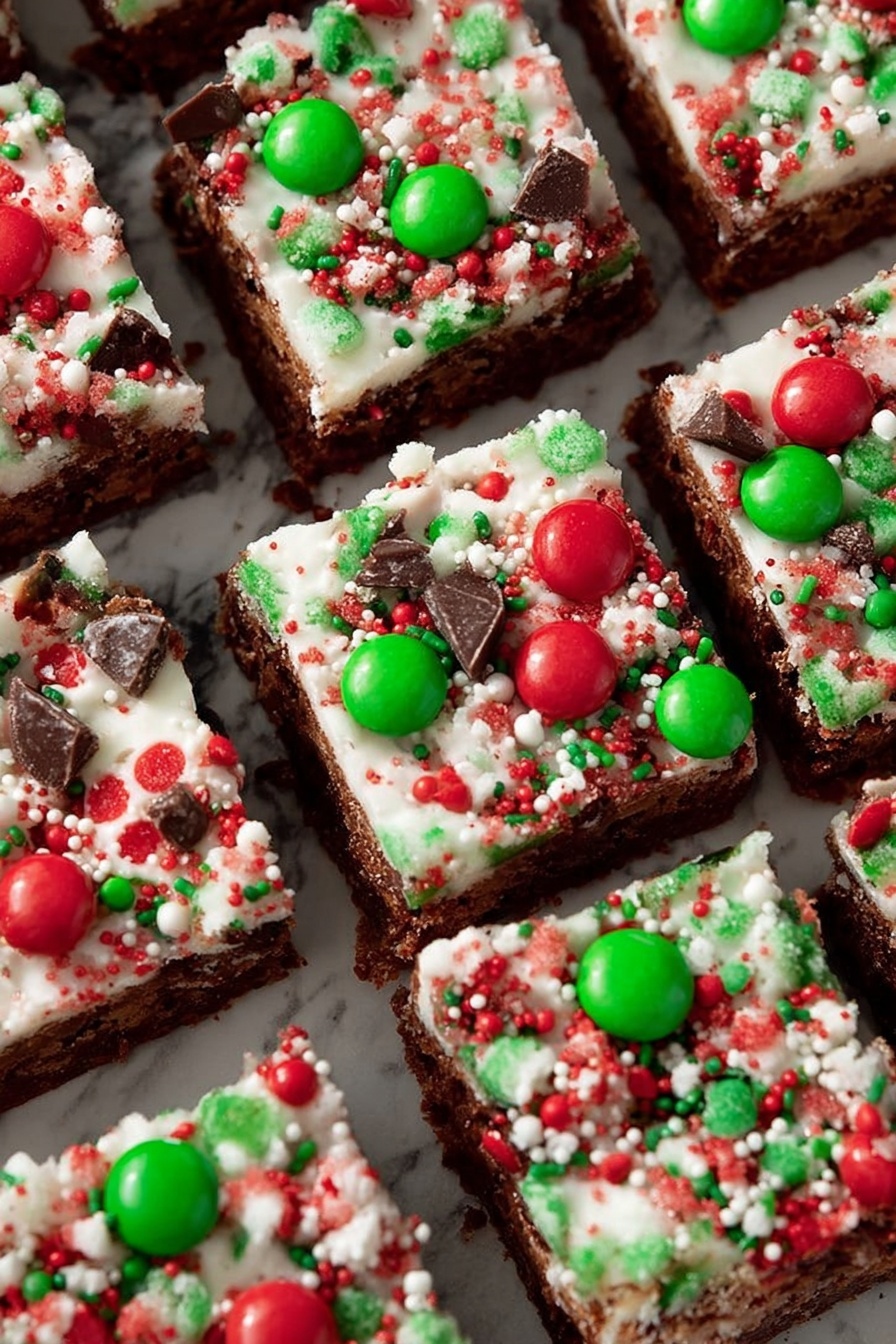 Christmas Brownie Bars - Serving Suggestion