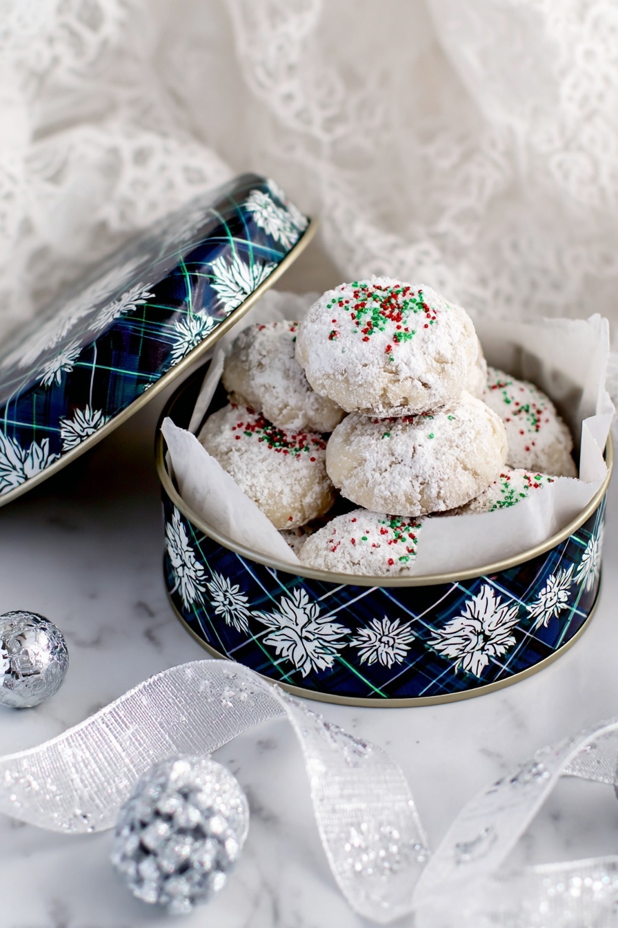 Gingerbread Snowball Cookies - Serving Suggestion