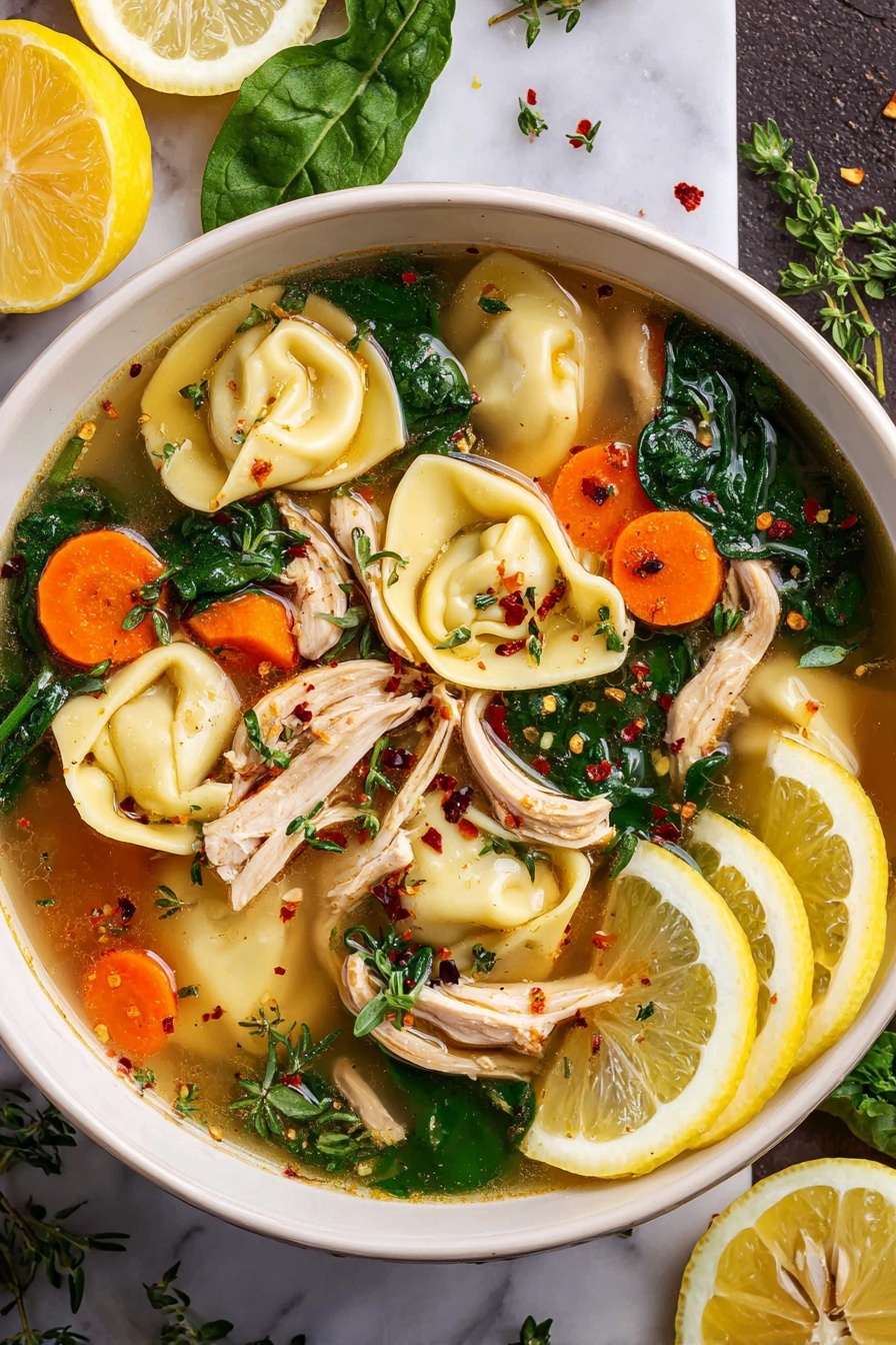 chicken tortellini soup - Serving Suggestion