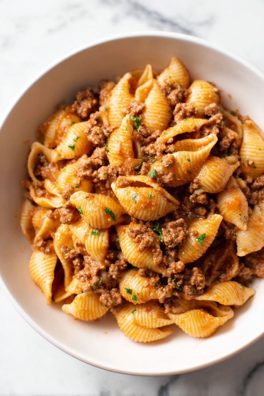 Creamy Beef and Shells - Serving Suggestion