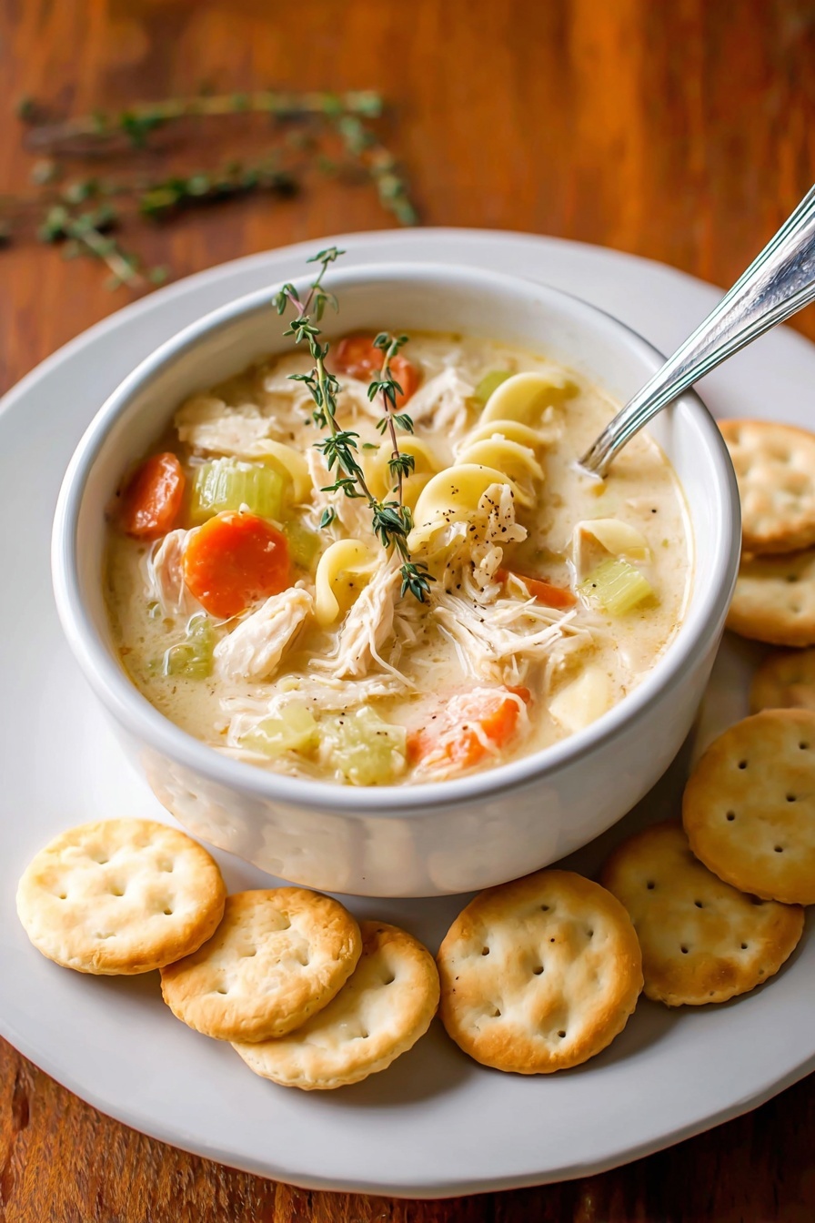 creamy chicken noodle soup - Serving Suggestion