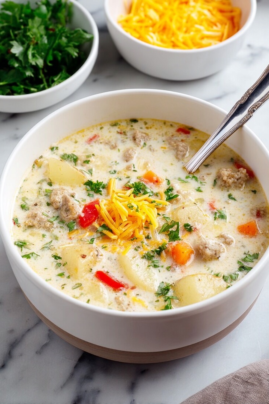 Corn Chowder with Sausage - Serving Suggestion